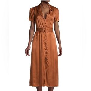 Weworewhat Satin Collar Shirt Dress